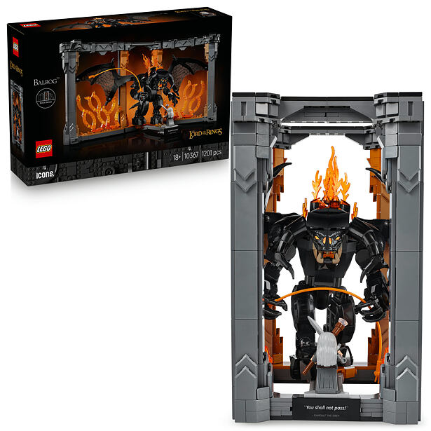 LEGO® Icons 10367 Knižní zarážka: Pán prstenů – Balrog™