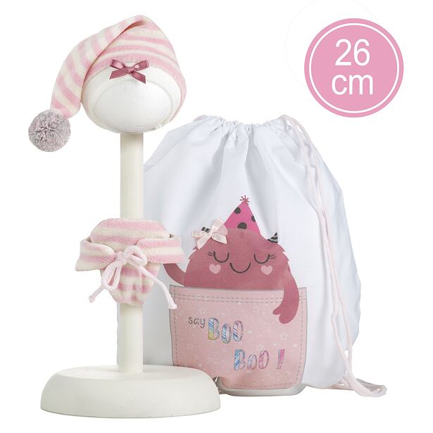 Llorens M26-314 Obleček pro panenku miminko NEW BORN velikosti 26 cm s doplňky
