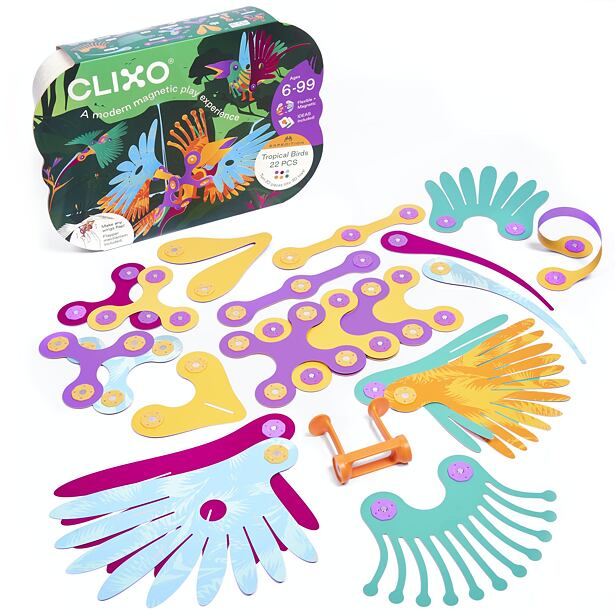 CLIXO Tropical Birds - magnetická stavebnice 22 kusů