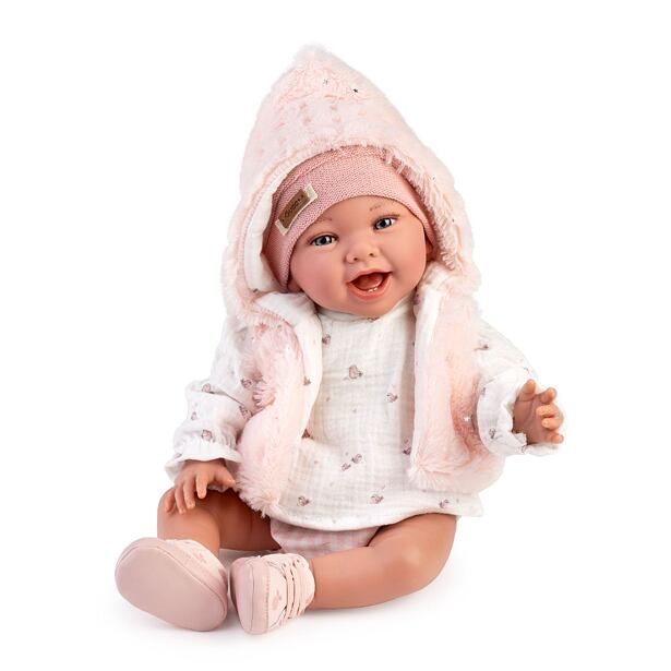 Guca 10284 OLIVIE - zátěžová realistická panenka miminko s měkkým látkovým tělem - 42 cm
