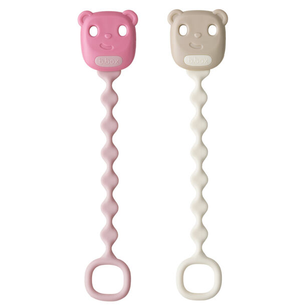b.box Silikonový klip na dudlík, 2 ks - blush/vanilla