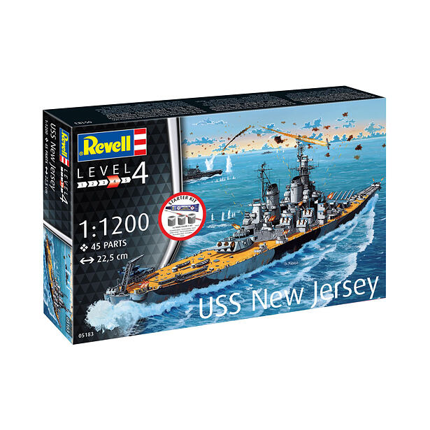 Revell Starter Kit loď 75183 - Battleship USS New Jersey (1:1200)