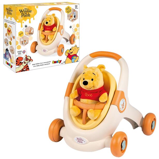 Smoby Medvídek Pú Chodítko 3 v 1 s plyšákem