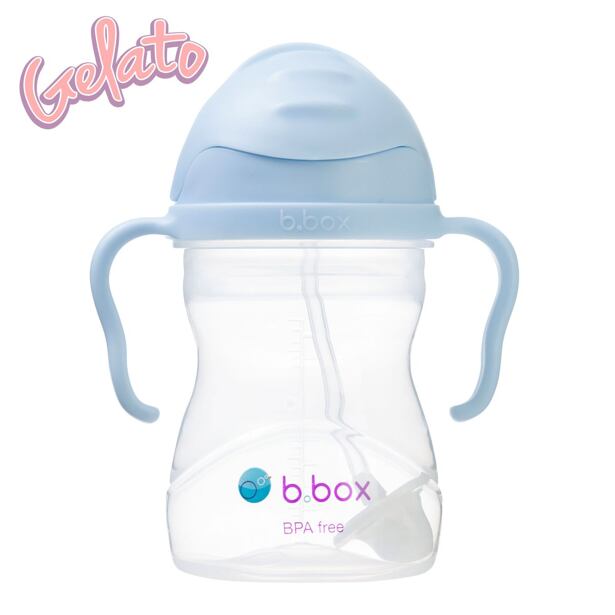 b.box Hrneček s brčkem 240 ml - modrý