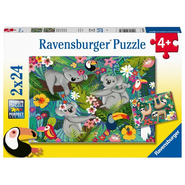 Ravensburger Koaly a lenochodi Puzzle 2x24 dílků