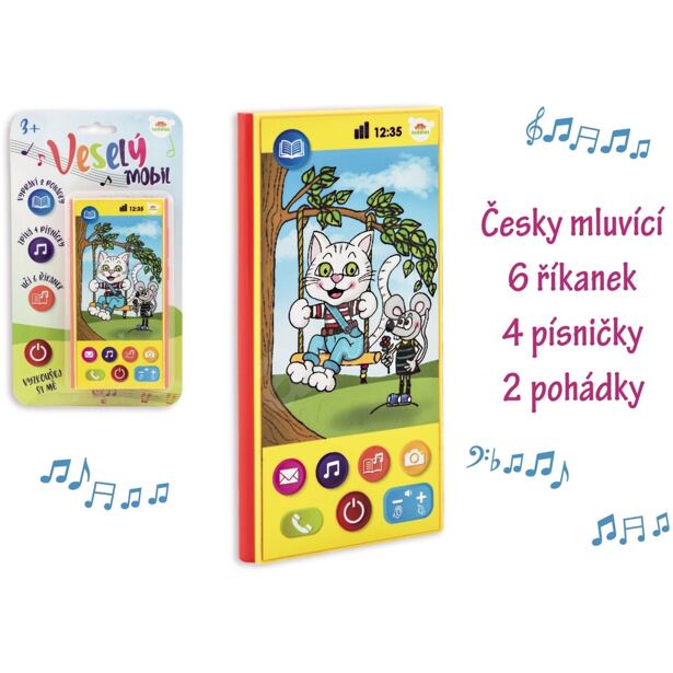 Teddies Veselý Mobil Telefon plast česky mluvící