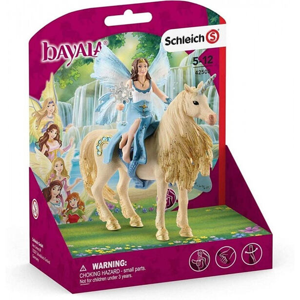 Schleich Bayala Víla Eyelas na zlatém jednorožci