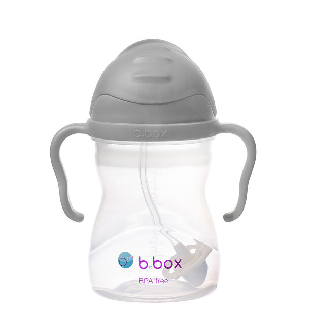 b.box Hrneček s brčkem 240 ml - šedý