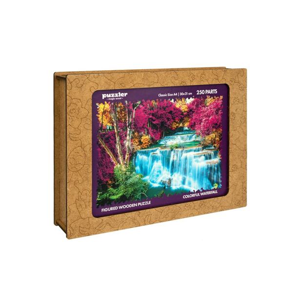 Puzzler DŘEVĚNÉ BAREVNÉ PUZZLE - Barevný vodopád