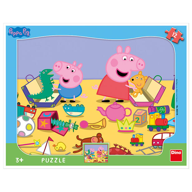 Dino Puzzle Peppa Pig si hraje 12 dílků deskové tvary