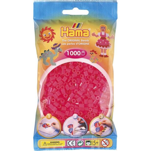 Hama Zažehlovací korálky MIDI - neonové růžové 1.000ks