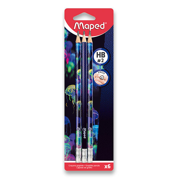 Maped Grafit. tužka Deepsea Paradise s pryží 6ks, BL
