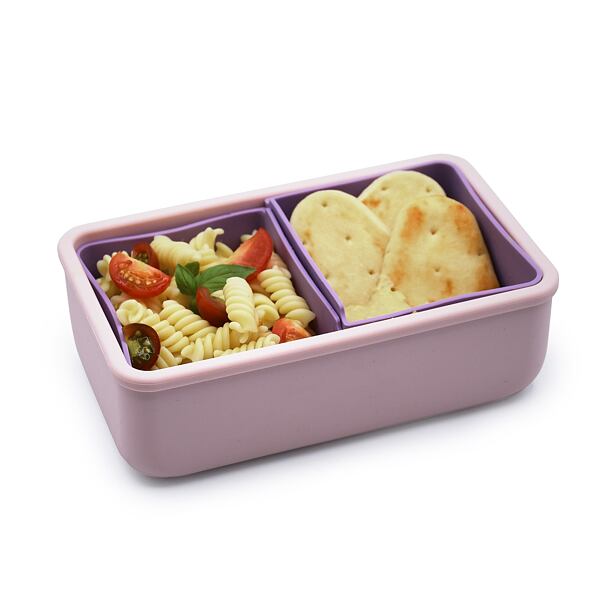 Melii Silikonový bento box na svačinu 700 ml - růžový/fialový