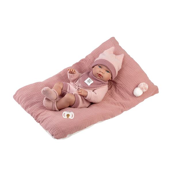 Llorens 73818 NEW BORN holčička, realistická panenka miminko s celovinylovým tělem 40 cm