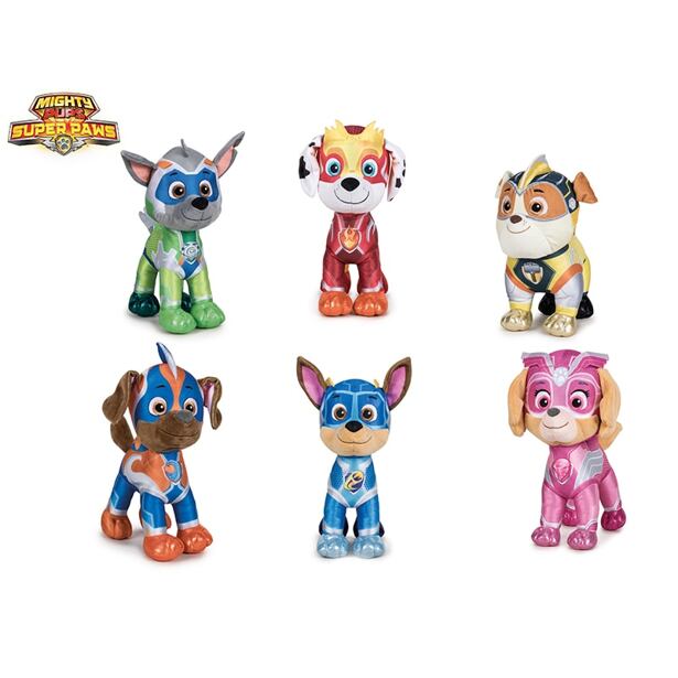 Mikro Tlapková patrola Super Mighty Pups plyš 19cm, 6 druhů