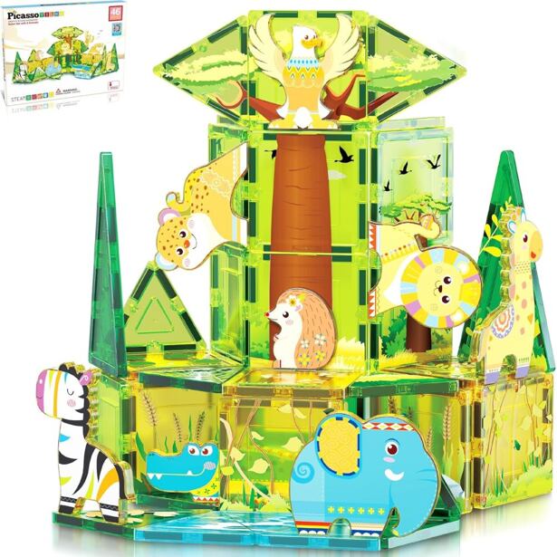 Picasso Stavebnice Safari Set s 8 zvířaty