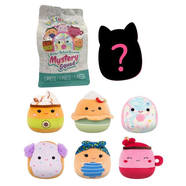 SQUISHMALLOWS Mystery voňavý plyšák, 13 cm - svačinka, více druhů