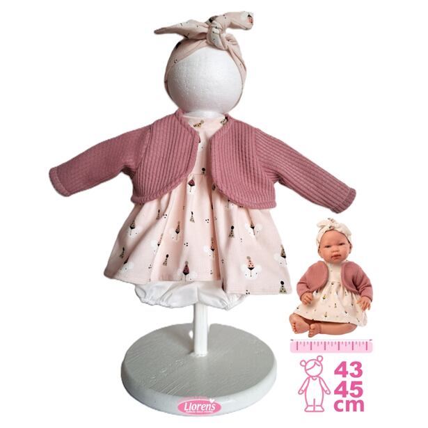 Llorens M844-006 Obleček pro panenku miminko NEW BORN velikosti 43-45 cm
