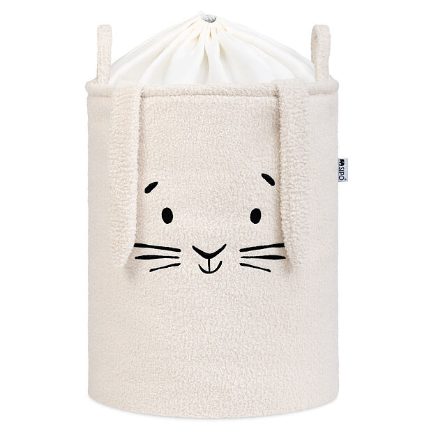Sipo Koš na hračky Premium Bouclé se šňůrkou / 43 l, Rabbit (Cream)