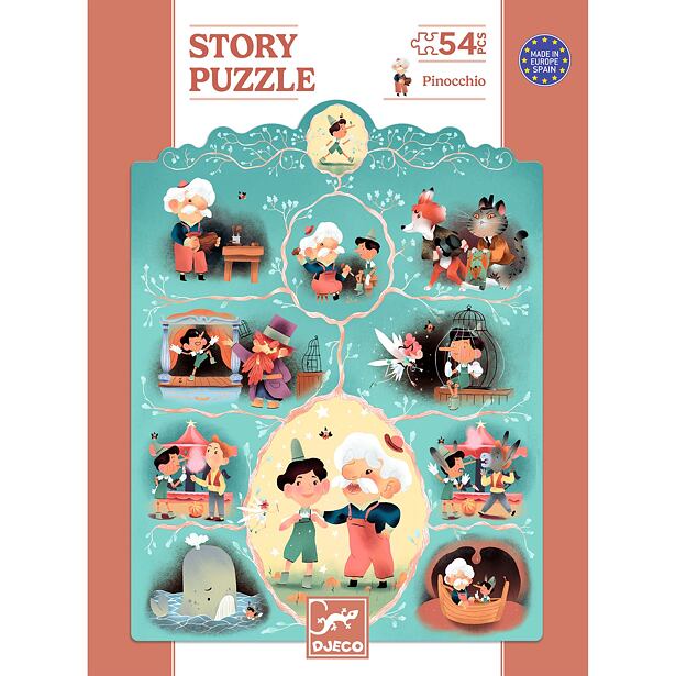 DJECO Story puzzle Pinocchio 54 dílků
