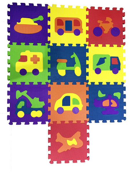 Cosing EVA Puzzle podložka - Dopravní prostředky 32x32x1 cm (10 ks)