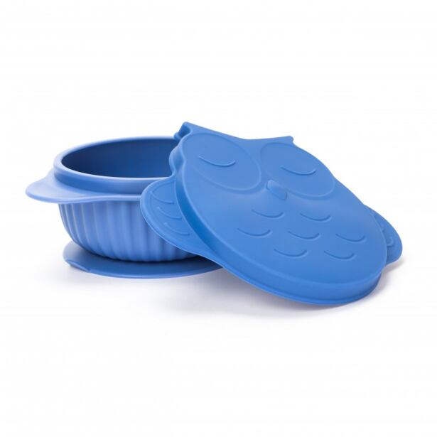 InnoGio Silikonová miska s víčkem GIOfresh Owl Blue