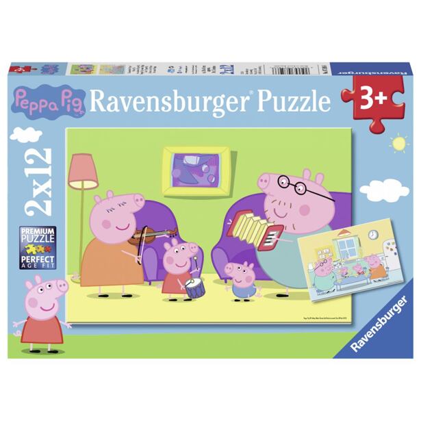 Ravensburger Prasátko Peppa Puzzle 2x12 dílků