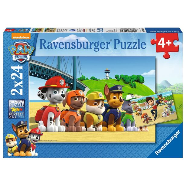 Ravensburger Tlapková Patrola: Stateční psi Puzzle 2x24 dílků