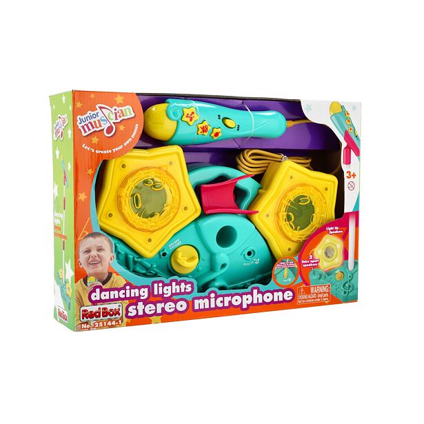 TEDDIES Mikrofon karaoke plast na baterie se světlem se zvukem 
