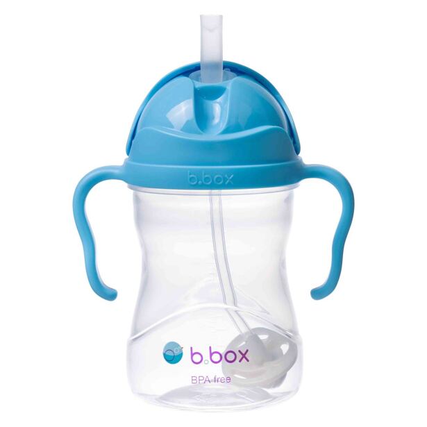 b.box Hrneček s brčkem 240 ml - borůvka