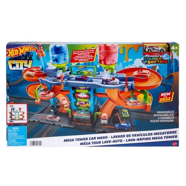 Mattel Hot Wheels City color Shifters Automyčka se spirálou