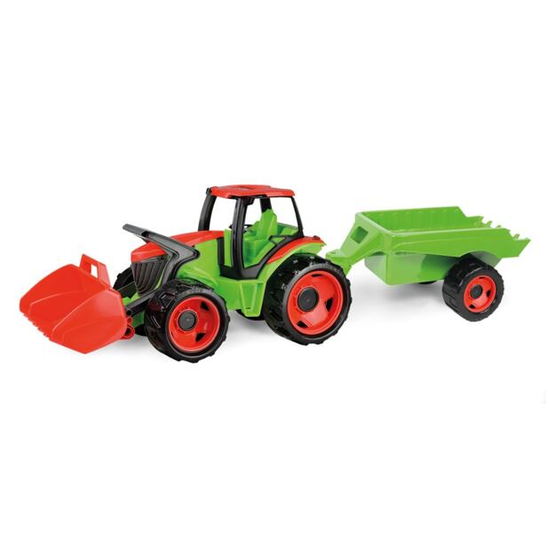 Lena Traktor se lžící a s vozíkem, červeno zelený