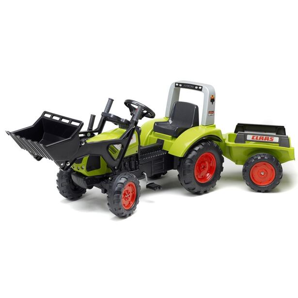 FALK Šlapací traktor Clas Arion 430 s nakladačem a vozíkem