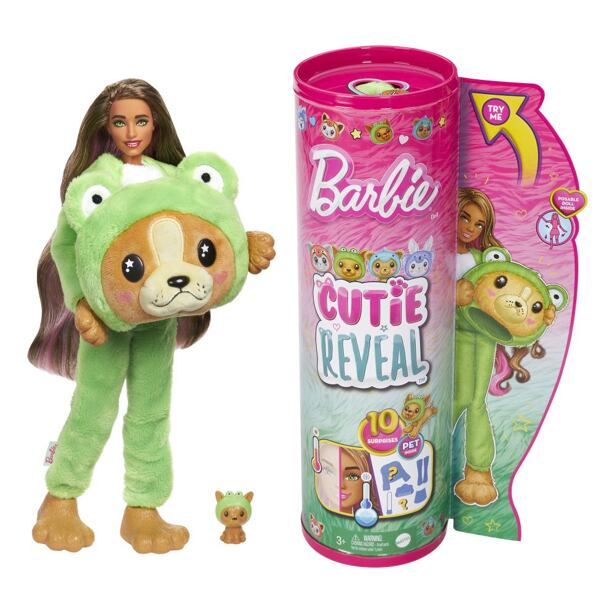 Mattel Barbie Cutie Reveal Barbie v kostýmu - Pejsek v zeleném kostýmu Žabky