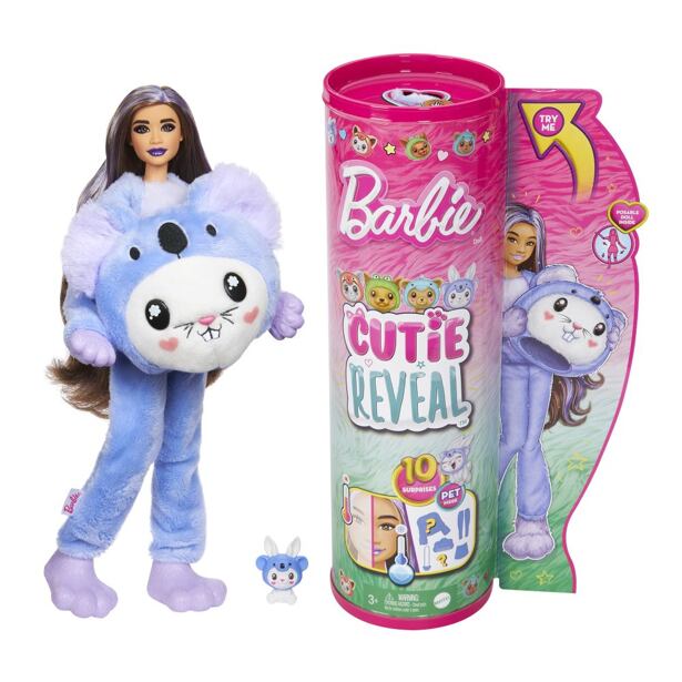 Mattel Barbie Cutie Reveal Barbie v kostýmu - Zajíček ve fialovém kostýmu koaly