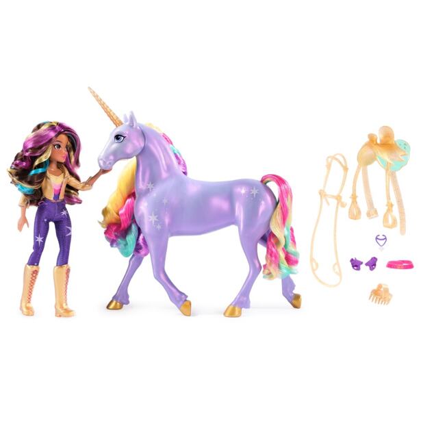 Spin Master Unicorn Academy Světelný jednorožec Wildstar s panenkou Sophia 24cm