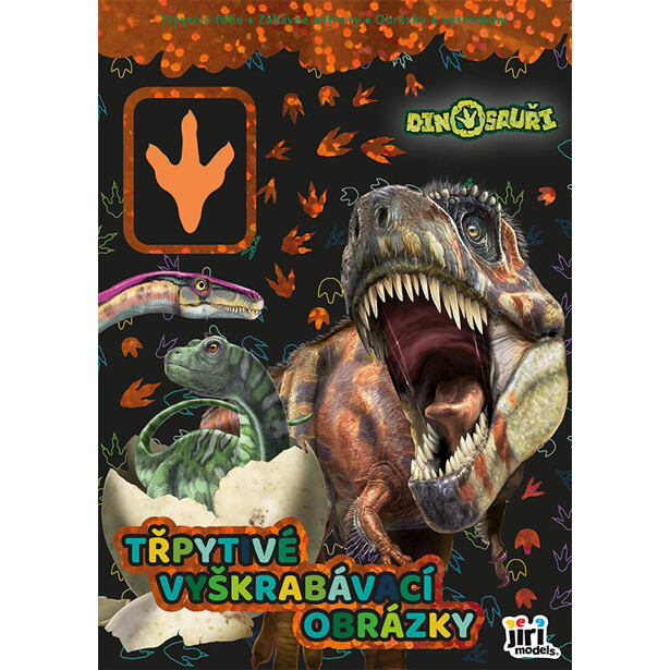 Jiri Models Třpytivé vyškrabávací obrázky Dinosauři