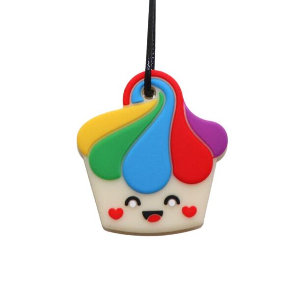 Uklidňující přívěsek Cupcake, duhový