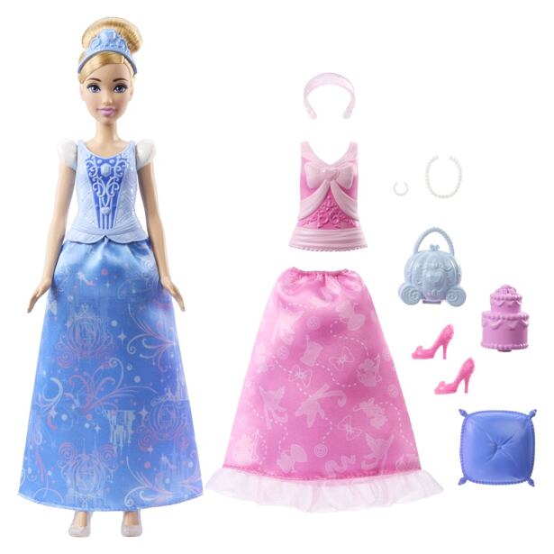 Mattel Disney Princess Panenka a pohádkové oblékání - Popelka