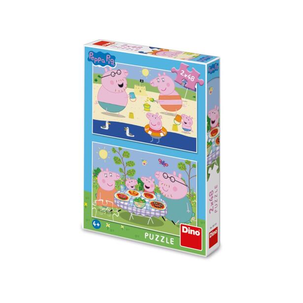 Dino Peppa Pig: Na dovolené Puzzle 2x48 dílků