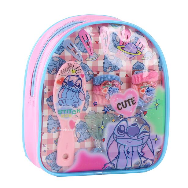Cerdá Sada vlasových doplňků Stitch v batůžku