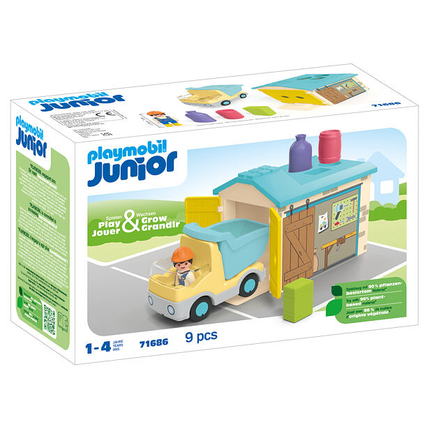 Playmobil Junior: Vyklápěcí auto s garáží