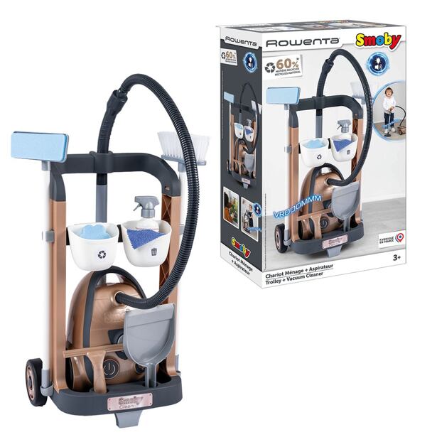 Smoby Rowenta Vozík pro malou uklízečku s vysavačem