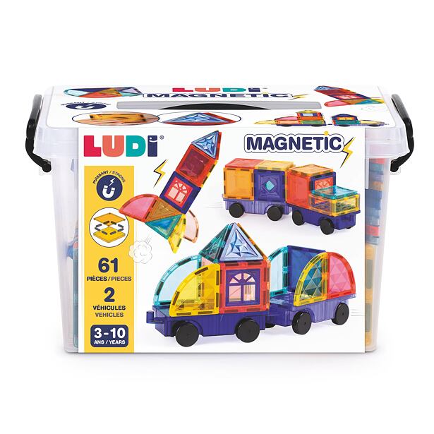 Ludi Magnetická stavebnice s auty 63 ks