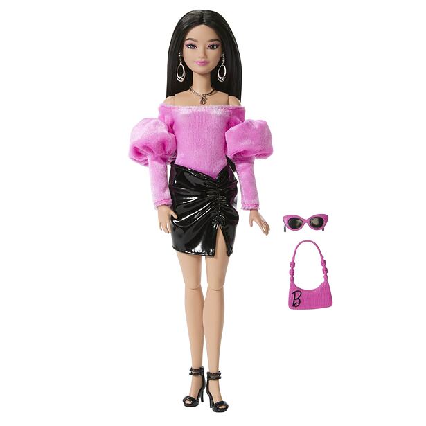 Mattel Barbie DeLuxe Style Modelka v topu s odhalenými rameny a sukni