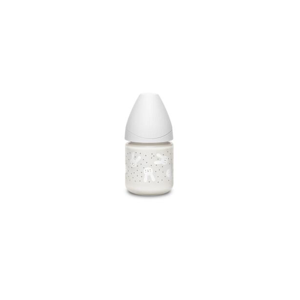Suavinex LÁHEV SKLO 120 ml P. PRŮTOK HYGGE - ŠEDÁ
