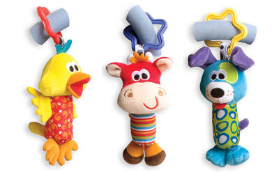 Playgro Cestovní závěsné hračky, 3ks