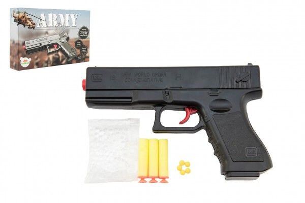 Teddies Pistole na kuličky 20cm plast + 3 druhy nábojů