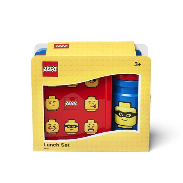 LEGO ICONIC Classic svačinový set (láhev a box) - červená/modrá