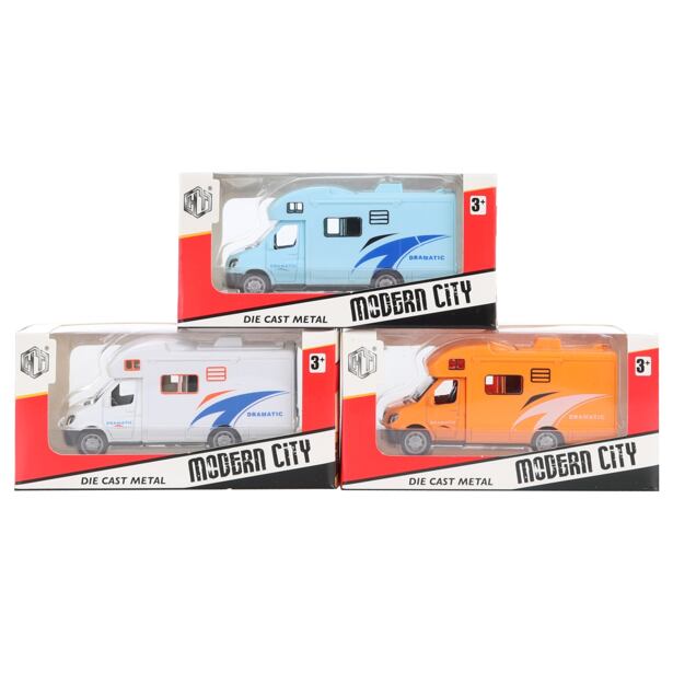 DIE-CAST Auto karavan kovový, 3 barvy